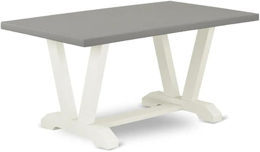 East West Furniture VT096 V-Style Mid-Century Modern Dining Table - a Rectangle Wooden Table Top with Stylish Legs, 36x60 Inch, Multi-Color