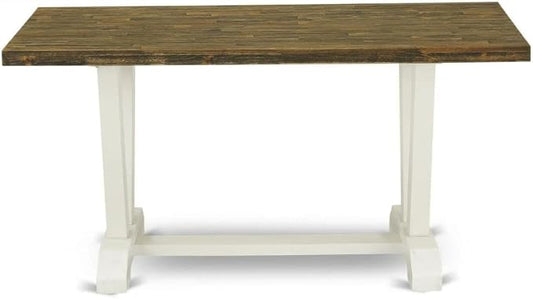 East West Furniture VT076 V-Style Modern Dining Table - a Rectangle Kitchen Table Top with Stylish Legs, 36x60 Inch, Multi-Color