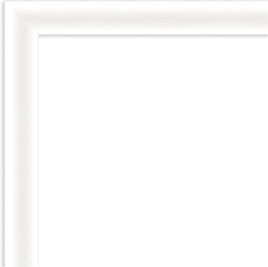 Amanti Art White Bathroom Mirror for Over Sink, 23x23 Oliver White Narrow Square Vanity Mirror, Medium Modern Wood Frame, Hangs Horizonally and Vertically, Bathroom Wall Decor, Beveled Edge