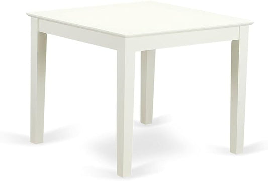 East West Furniture OXSI5-LWH-15 5 Piece Dining Table Set for 4 Includes a Square Kitchen Table and 4 Baby Blue Linen Fabric Upholstered Parson Chairs, 36x36 Inch, Linen White