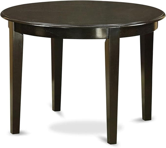 East West Furniture BOAN3-CAP-C 3 Piece Kitchen Table Set for Small Spaces Contains a Round Dining Table and 2 Linen Fabric Dining Room Chairs, 42x42 Inch, Cappuccino