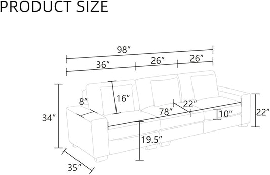 Sectional Couches for Living Room, Stylish Sectional Loveseat Sofa with Deep Seats, Living Room Furniture Home Sofa for Small Space, Warm Gray