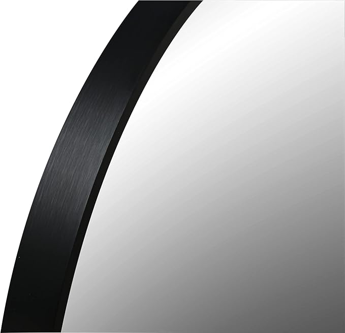 FrameWorks 24" Deluxe Contemporary Black Circular Aluminum Mirror