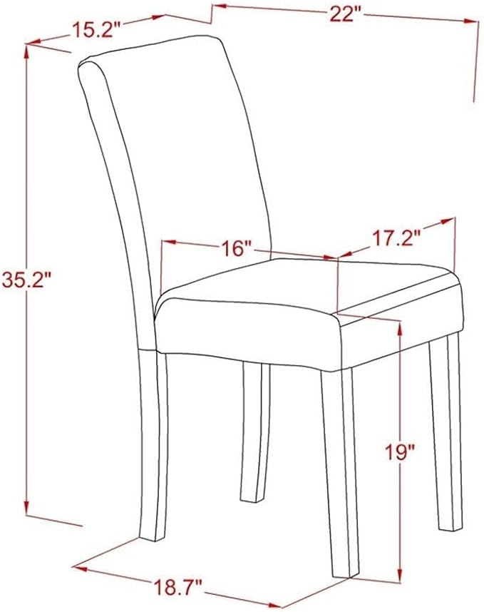 East West Furniture X027AB264-5 5 Piece Dining Table Set Includes a Rectangle Dining Room Table with X-Legs and 4 White Faux Leather Parsons Chairs, 40x72 Inch, Multi-Color