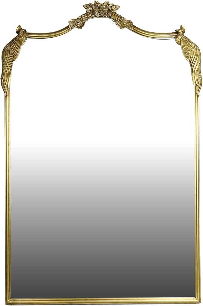 European Retro Mirror, Wall Mirror, Traditional Retro Baroque Mirror, Traditional Gorgeous Arched Wall Mirror,Can be Used for Decoration