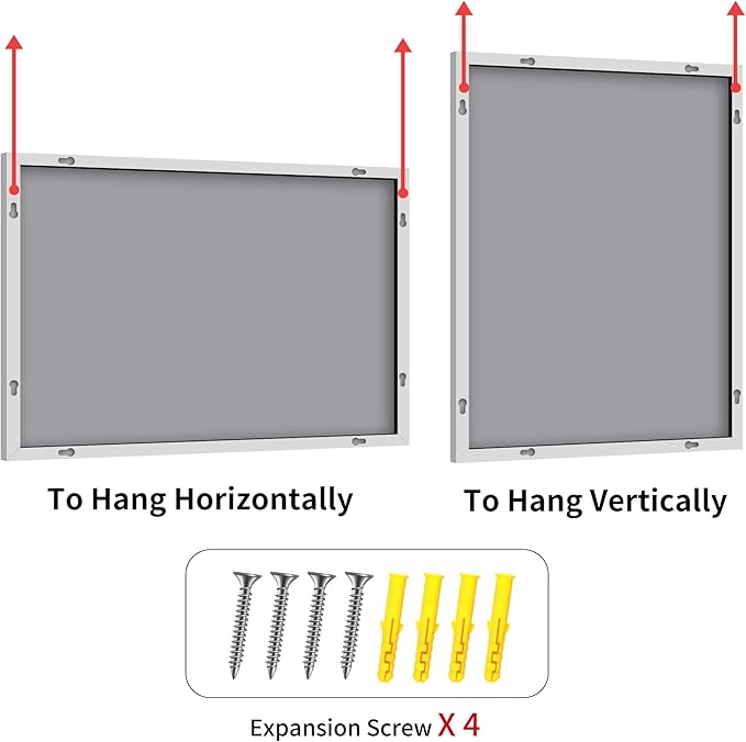 YIROMAN Bathroom Mirror 36"x40", Large Brushed Silver Bathroom Mirror for Over Sink with Aluminum Frame, Rectangular Vanity Mirror with Right Angle, Wall Mirror Hangs Horizontal or Vertical