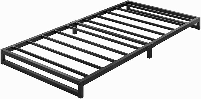 6 Inch Twin XL Bed Frames Heavy Duty Sturdy Metal Platform Bed Frame No Box Spring Needed, Noise Free, Easy Assembly, Black