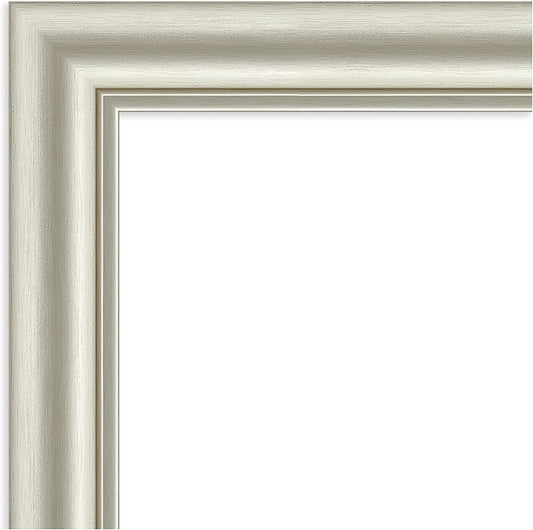 Amanti Art Bathroom Mirror for Over Sink, 30x42 Sophia Silver Rectangle Vanity Mirror, Large Traditional Frame, Hangs Horizonally and Vertically, Bathroom Wall Decor, Beveled Edge