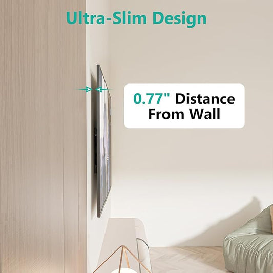 WALI Ultra Slim Full Motion TV Wall Mount Bracket for Most 43-90 Inch Flat Screen TVs, Swivel, Tilt & Extension TV Articulating Mount, Max Mounting Holes 600x400mm, Holds up to 132lbs(TTM-4), Black