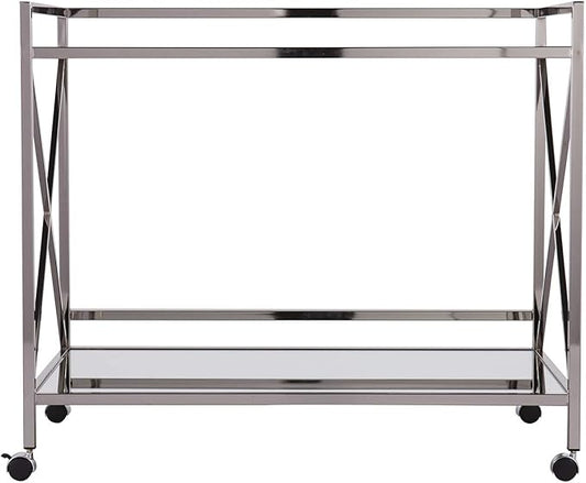 SEI FURNITURE Southern Enterprises Maxton Bar cart, Polished Silver