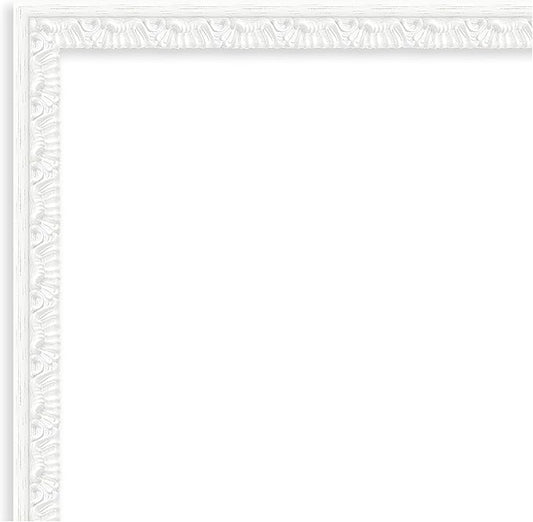 Amanti Art White Bathroom Mirror for Over Sink, 24x30 Bethany White Rectangle Vanity Mirror, Large Traditional Wood Frame, Hangs Horizonally and Vertically, Bathroom Wall Decor, Beveled Edge