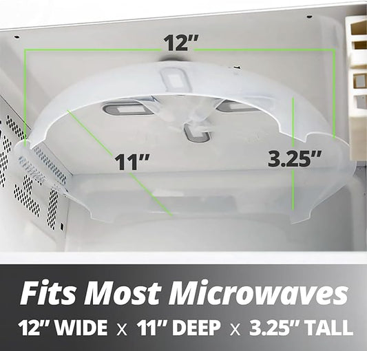 Magnetic Splatter Cover, 12-Inch Clear BPA-Free Food Lid, Vented Plate Guard with Steam Vents, Anti-Splash Microwave Lid, Dishwasher Safe, Space-Saving Magnetic Storage - Graphite