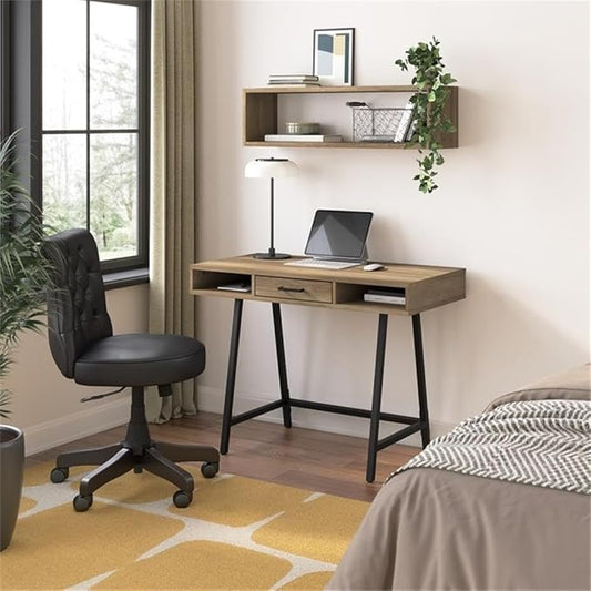 Bush Furniture Steele 40W Writing Desk in Reclaimed Pine | Computer Table for Home Office Workspace