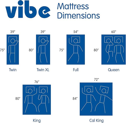 Vibe Gel Memory Foam Mattress, Fiberglass Free, 12-Inch CertiPUR-US Certified Bed-in-a-Box, California King, White
