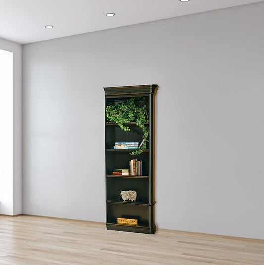 Hekman Furniture Louis Philippe Executive Left Bookcase – Traditional Distressed Wood Bookcase with Multi-Shelf Design Adjustable Shelves for Home Office Living Room & Classic Storage