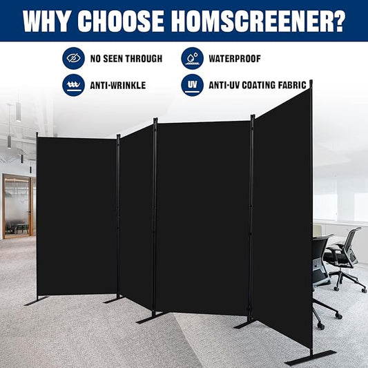 Room Divider 6FT Portable Room Dividers and Folding Privacy Screens, 136'' W Fabric Divider for Room Separation, 4 Panel Partition Room Dividers Freestanding Wall Divider Screen for Dorm Studio Office