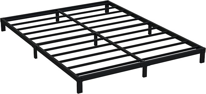 EMODA 6 Inch Full Size Bed Frame Heavy Duty Metal Platform No Box Spring Needed, Easy Assembly Noise Free, Black