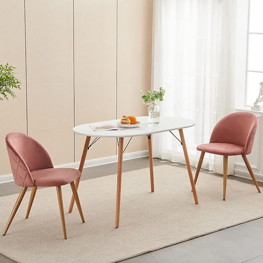 Homy Casa 47.2'' Kitchen Dining Table Minimalist Style Dining Table for Small Spaces Dining Livint Room Cafe, Simple Dinner Table in White, ONLY Table Included