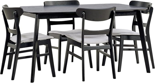 Christopher Knight Home Bryner Dining Set, 19.6 "W x 20.6 "D x 30.8 "H, Black + Light Gray