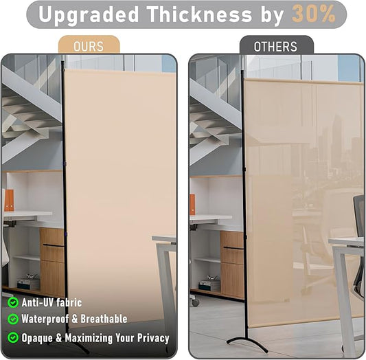 Room Divider Folding Privacy Screens, Portable Room Divider Panel 3 Panel Partition Room Dividers Screen Freestanding Room Partitions and Dividers Fabric Dividers for Room Separation (Beige, 1 Panel)