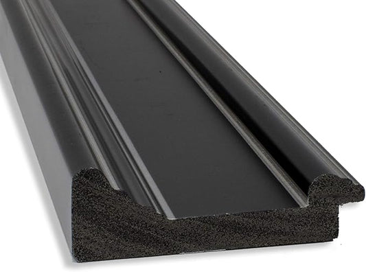 Amanti Art Black Bathroom Mirror for Over Sink, 28x34 Ridge Black Rectangle Vanity Mirror, Large Traditional Frame, Hangs Horizonally and Vertically, Bathroom Wall Decor, Beveled Edge