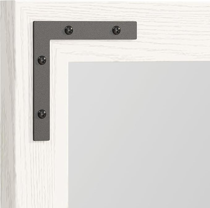 VocalStar White Wood Framed Mirror 48 x 32 Inch, Rustic Natural White Wooden Rectangle Bathroom Vanity Wall Mirror for Farmhouse Boho Decor, 1/4-inch Shatterproof Glass | Waterproof
