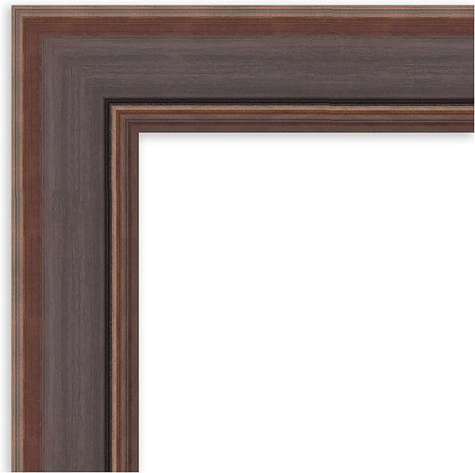 Amanti Art Brown Bathroom Mirror for Over Sink, 34x34 Moab Brown Bronze Square Vanity Mirror, Large Modern Contemporary Frame, Hangs Horizonally and Vertically, Bathroom Wall Decor, Non-Beveled Edge