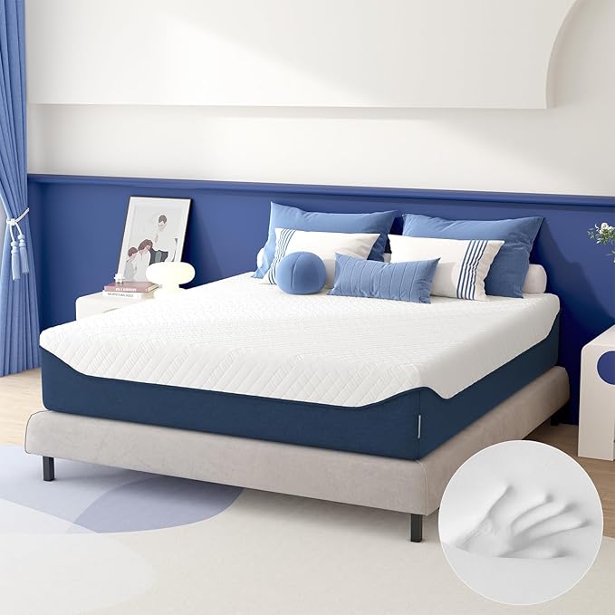 SDHYL Full Mattress, 14 Inch Gel Infused Memory Foam Mattress for Heavy People, Bed in a Box Mid Firm CertiPUR-US Certified & Fiberglass Free, Washable Cover, 75"*54"