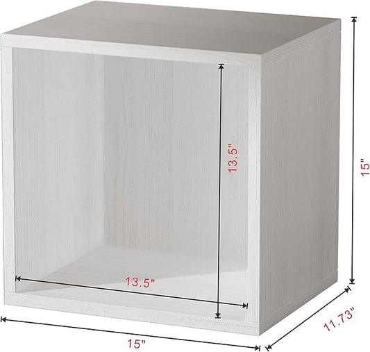 FUSUNBAO Magic DIY Cube Storage Organizer Stackable Cubes for Home Books Clothes Toy-Modular Cubby Storage System-Office Cubical-Bookcase Closet (French Oak,Drawer Cube)