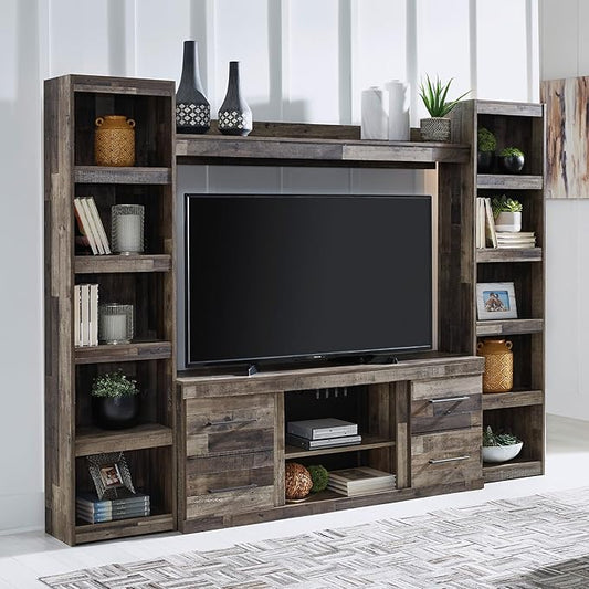 Signature Design by Ashley Derekson Farmhouse 3-Piece Entertainment Center for TVs up to 69", Gray