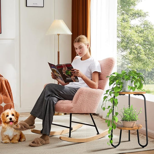 2 Tier Wood Plant Stand Indoor, Small Round Flower Pot Stand, 19.6" Tall Single Plant Holder for Living Room, Balcony, Rustic Brown End Side Table(Rustic Brown)