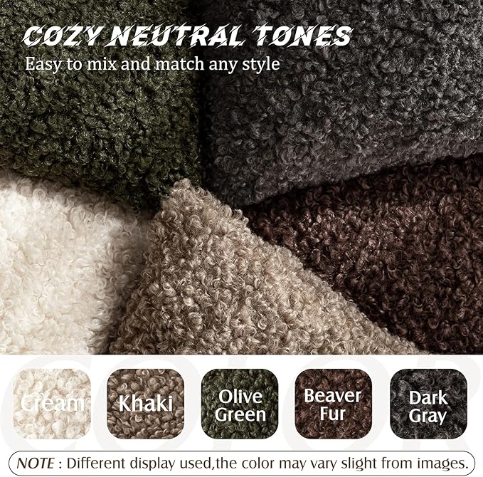 Foindtower 2 Pieces 22x22 Inch Dark Gray, Faux Fur Throw Pillow Cover Accent Sherpa Furry Pillow Covers Fuzzy Soft Pillowcases Cozy Sheepskin Decorative Fleece Cushion Case for Bed Couch Living Room