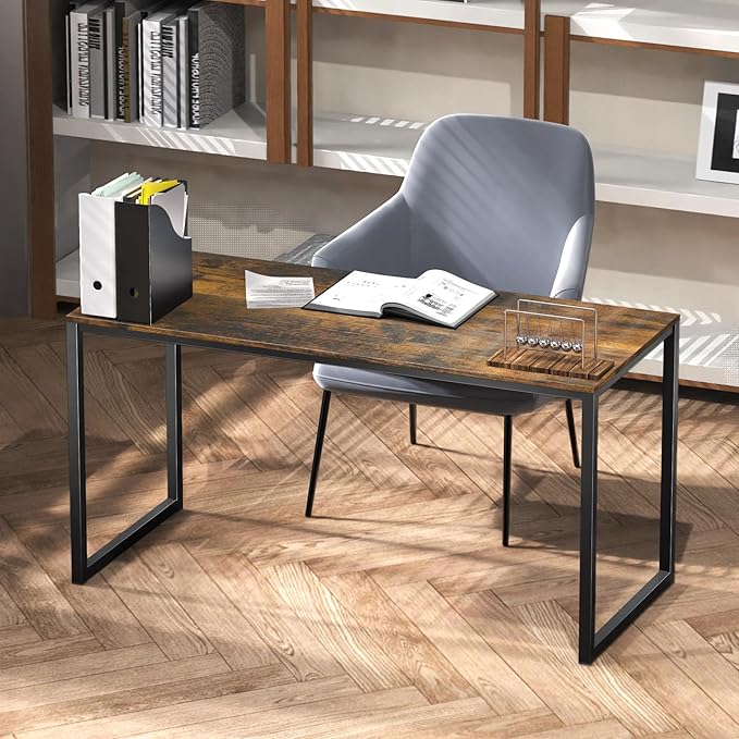SHW Mission 48-Inch Home Office Computer Desk, Rustic Brown