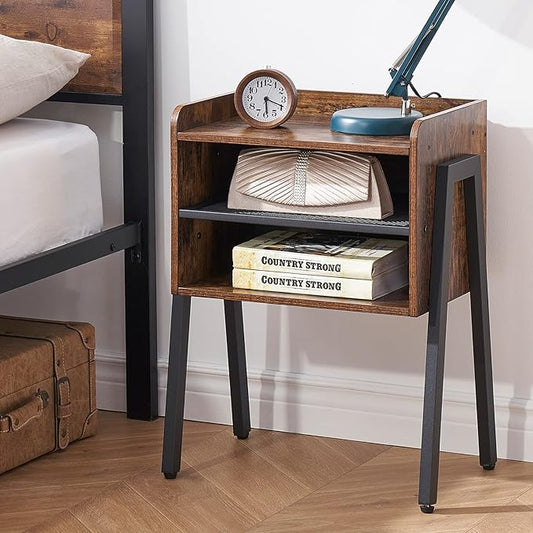VECELO Stackable Nightstand, End Table Side Table with Open Storage Shelf, Small Night Stand for Bedroom, Living Room