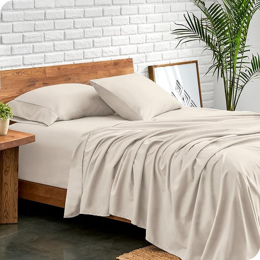 Bare Home Twin XL Sheet Set - 1800 Ultra-Soft Microfiber Twin Extra Long Bed Sheets - Double Brushed - Deep Pockets - Easy Fit - Extra Soft - 3 Piece Set - Bed Sheets & Pillowcases (Twin XL, Wheat)