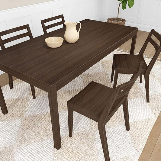 Grain & Grove Davie Dining Room Chairs Set of 4, Solid Wood Modern Kitchen Chair for Living Room, Kitchen, Walnut