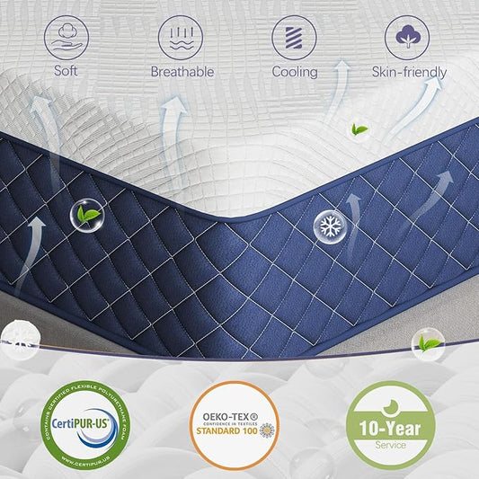 Queen Mattresses, 12 Inch Hybrid Queen Mattress in a Box, Memory Foam and Individual Pocket Spring Breathable Comfort for Sleep Supportive and Pressure Relief, CertiPUR-US, 60"*80"*12"