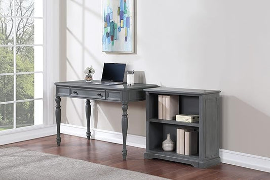 OSP Home Furnishings Country Meadows 2-Shelf Bookcase, Plantation Grey