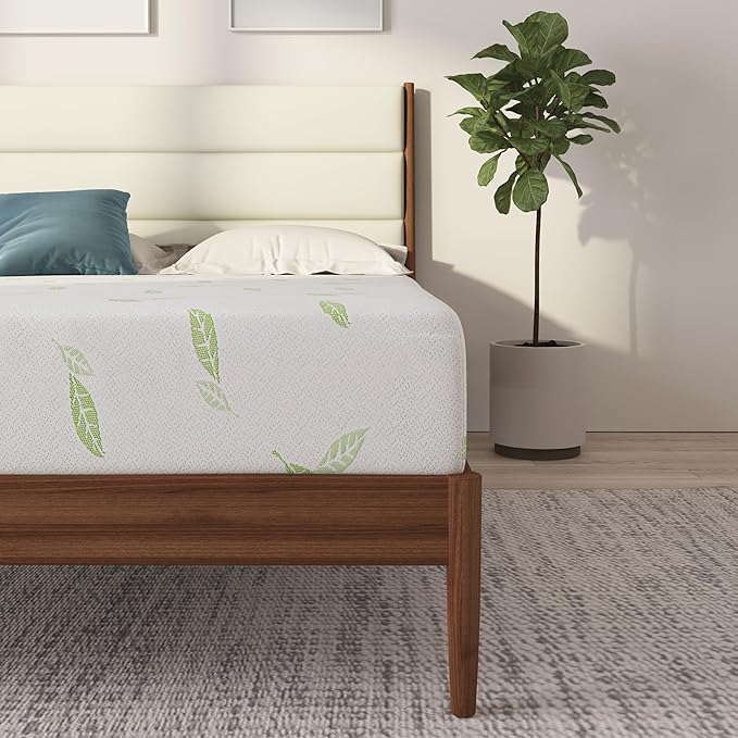 NapQueen Twin XL Size, 8 Inch Anula Green Tea Infused Memory Foam Mattress, Bed in a Box, CertiPUR-US Certified Mattress