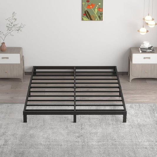 7 Inch Full Bed Frame No Box Spring Need, Low Profile Metal Platform Full Size Bed Frame, Heavy Duty Support Bedframes Full, Easy Assembly