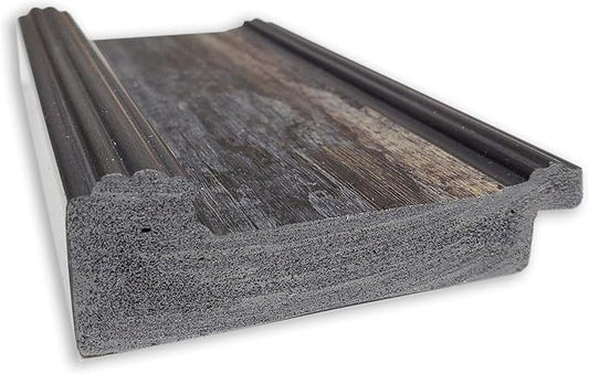Amanti Art Brown Wall Mirror 28x34 Rail Rustic Char Rectangle Bathroom Mirror for Wall Decor Living Room, Large Rustic Farmhouse Frame, Hangs Horizonally and Vertically, Bathroom Decor, Beveled Edge