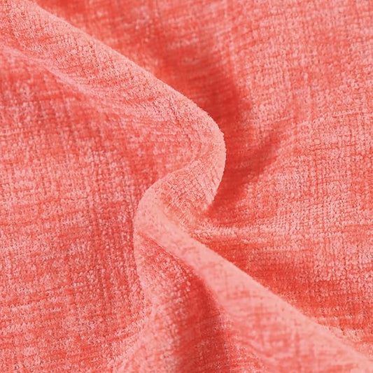 CaliTime Throw Pillow Covers Decorative 18 X 18 Inches Pack of 4 Cozy Chenille Cushion Cases for Couch Sofa Bed Living Room Home Living Coral