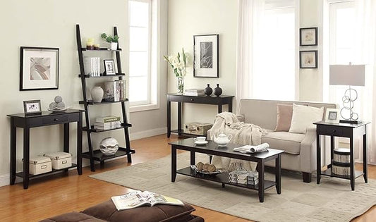 Convenience Concepts American Heritage 5 shelves Bookshelf Ladder, Black