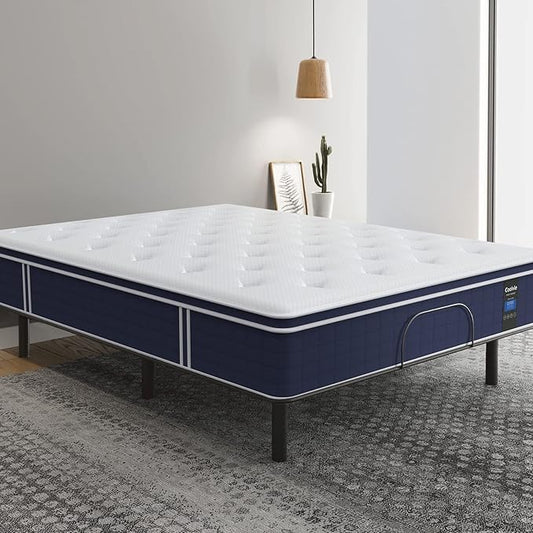 Coolvie 12 Inch Hybrid Twin XL Mattress -Firm Feel -Support Foam with Strong Pocket Springs - Extra Lumbar&Shoulder Support for Back&Stomach Sleepers, CertiPUR-US® Certified Foam,XL Long Size