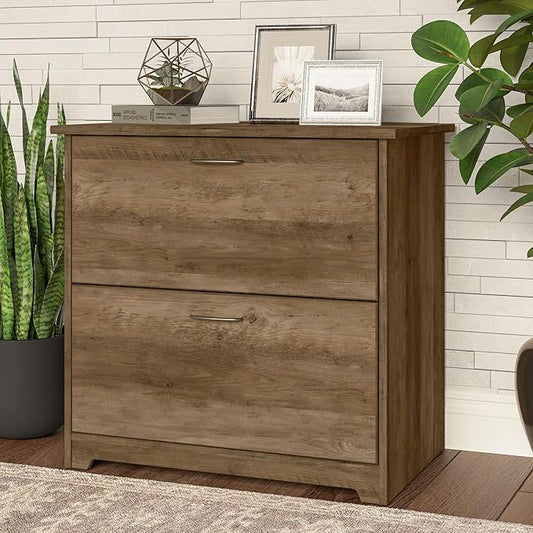 Bush Furniture Cabot 2 Drawer Lateral File Cabinet in Reclaimed Pine, Home Office Chest for Letter, Legal, and A4-size Document Storage