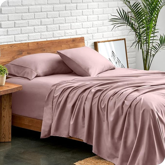 Bare Home King Sheet Set - Luxury 1800 Ultra-Soft Microfiber King Bed Sheets - Double Brushed - Deep Pockets - Easy Fit - 4 Piece Set - Bedding Sheets & Pillowcases (King, Mauve)