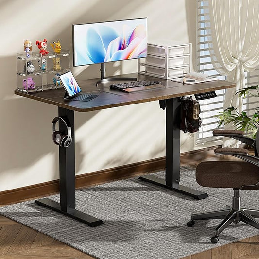 BIZUM 40x24 Inch Electric Standing Desk with Memory Presets, Quiet Motor Height Adjustable Stand Up Desk for Home Office & Gaming, Ergonomic Sit Stand Workstation,Walnut