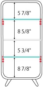 PaletteLife Figurine-Case, 4 Tiers, Blue, Collection-Case, Mirror-Backboard, Woodgrain, BLT-612BL