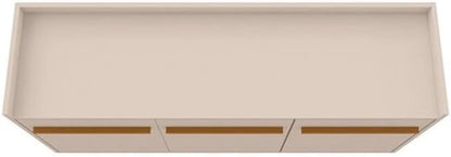 Manhattan Comfort Bradley Buffet Cabinet with Storage, Mid Century Modern Sideboard with 4 Shelves and Soft Close Doors, TV Stand Media Console for up to 50" Screens, 53.54" Long, Off White