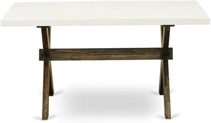 East West Furniture XT726 X-Style Dining Table - a Rectangle Kitchen Table Top with Stylish Legs, 36x60 Inch, Multi-Color